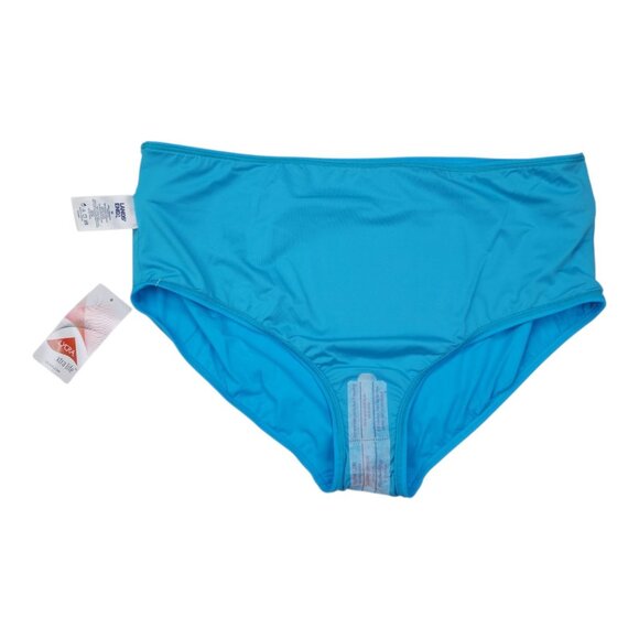 Lands End High Waisted Bikini Swim Bottoms Size 18 Turquoise Chlorine Resistant - Picture 5 of 9